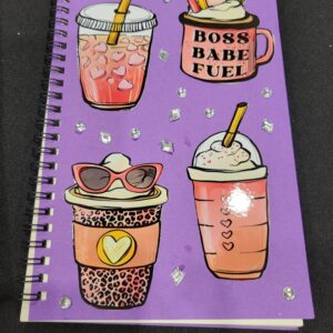 Purple Notebook with Boss Coffee
