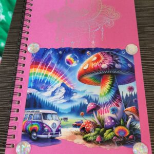 Pink Notebook with Mushroom
