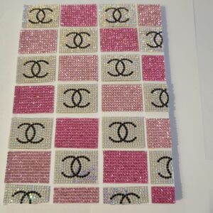 White Notebook with Pink and Silver Squares (no lines)