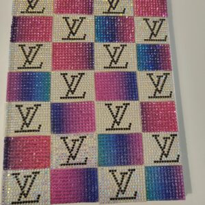 White Notebook with Purple and Silver Squares (no lines)