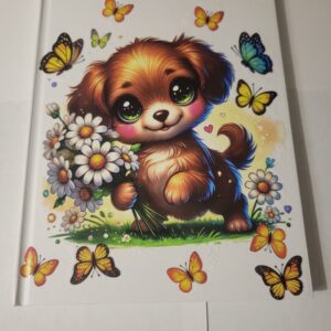 White Notebook with Dog (no lines)