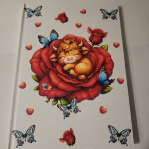 White Notebook with Cow (no lines)