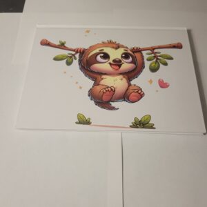 White Notebook with Sloth (no lines)