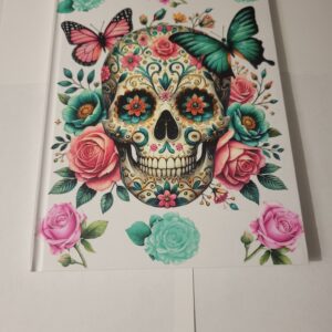 White Notebook with Skull (no lines)