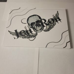 White Notebook with Skull (no lines)