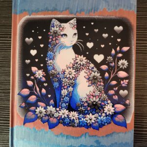 White Notebook with Cat (no lines)