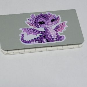 Grey Tiny Notebook with Purple Dragon