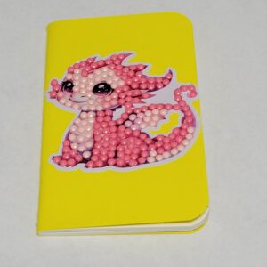Yellow Tiny Notebook with Pink Dragon