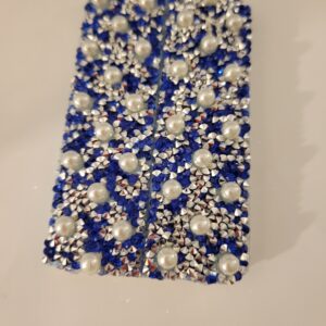 Blue Tiny Notebook with Blue and Pearls
