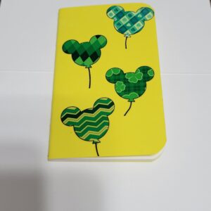 Yellow Tiny Notebook with St Patrick Mickey Balloons