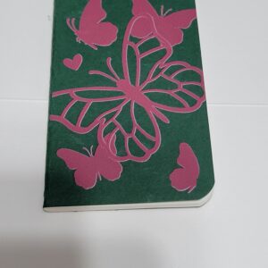 Green Tiny Notebook with Pink Butterflies