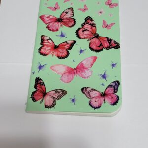 Mint Green Tiny Notebook with Pink Butterflies