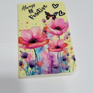 Yellow Tiny Notebook with Flowers and Butterflies