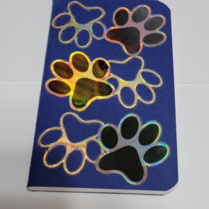 Blue Tiny Notebook with Paw Prints