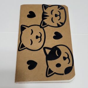 Brown Tiny Notebook with Cats