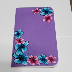 Purple Tiny Notebook With Flowers