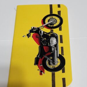 Yellow Tiny Notebook with Motorcycle