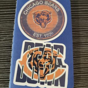 Blue Tiny Notebook with Bears Football