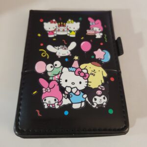 Small Black Leather Notebook with HK and Silver Pen