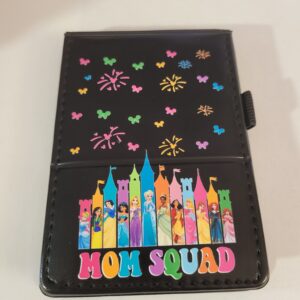 Small Black Leather Notebook with Princesses and Silver Pen