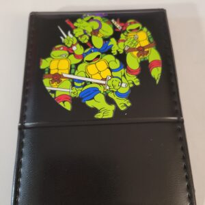 Small Black Leather Notebook with TMNT and Silver Pen