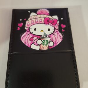 Small Black Leather Notebook with HK and Silver Pen