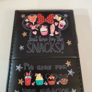 Small Black Leather Notebook with Minnie and Silver Pen