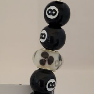 Spotted black and white 8 ball Pen