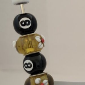 Gold Flower 8 ball Pen