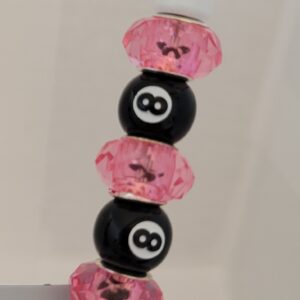 Pink beaded 8 ball Pen