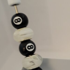 Marbled white 8 ball pen