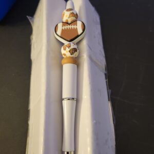 Brown and White Heart Football and Gnome pen