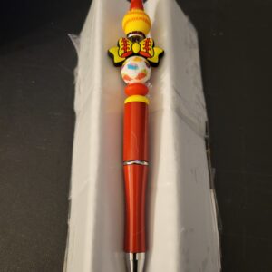 Yellow and Red Bow and Baseball Pen
