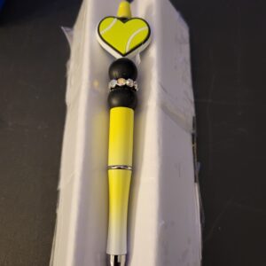 Yellow Heart Tennis Pen
