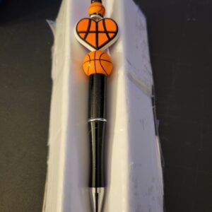 Black Basketball Heart Pen