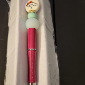 White Beaded Broncos Pen