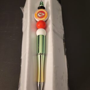 Red and White Circle Beaded Chiefs Pen