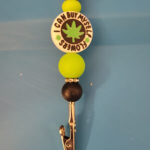 Silver Clip with Weed Leaf