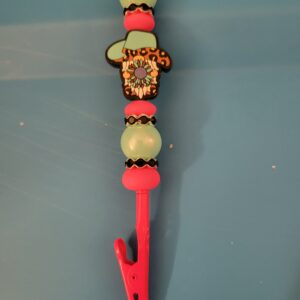 Pink Clip with Western Gnome