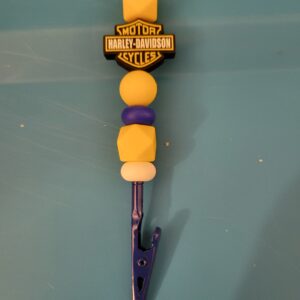 Blue Clip with Yellow Motorcycle Sign