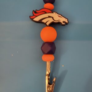 Silver Clip with Broncos