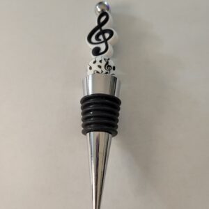 Silver and Black Wine Cork with Music
