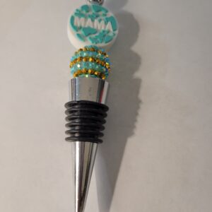 Silver and Black Wine Cork with MaMa