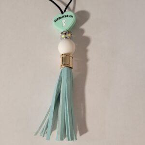 Light blue Heart Hanger with Tassel