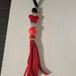 Black, Red and Silver Hanger with Tassel