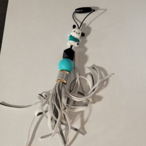 Black and Teal Hanger with Puppy and Tassel