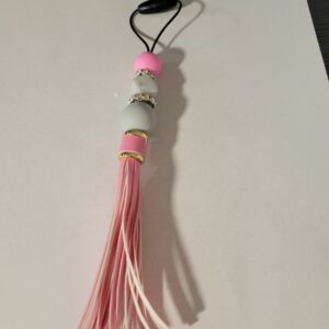Pink and Grey Hanger with Tassel