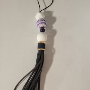 Black, White and Purple Hanger with Tassel