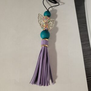 Teal and Purple with Angel Hanger with Tassel