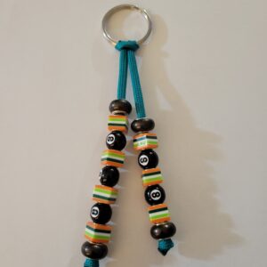 Multi Color Billard 8 Ball Beaded Keychain